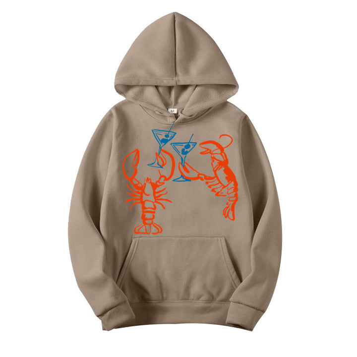 Damen Kapuzenpullover mit rauflustigem Hummer-Motiv Drune