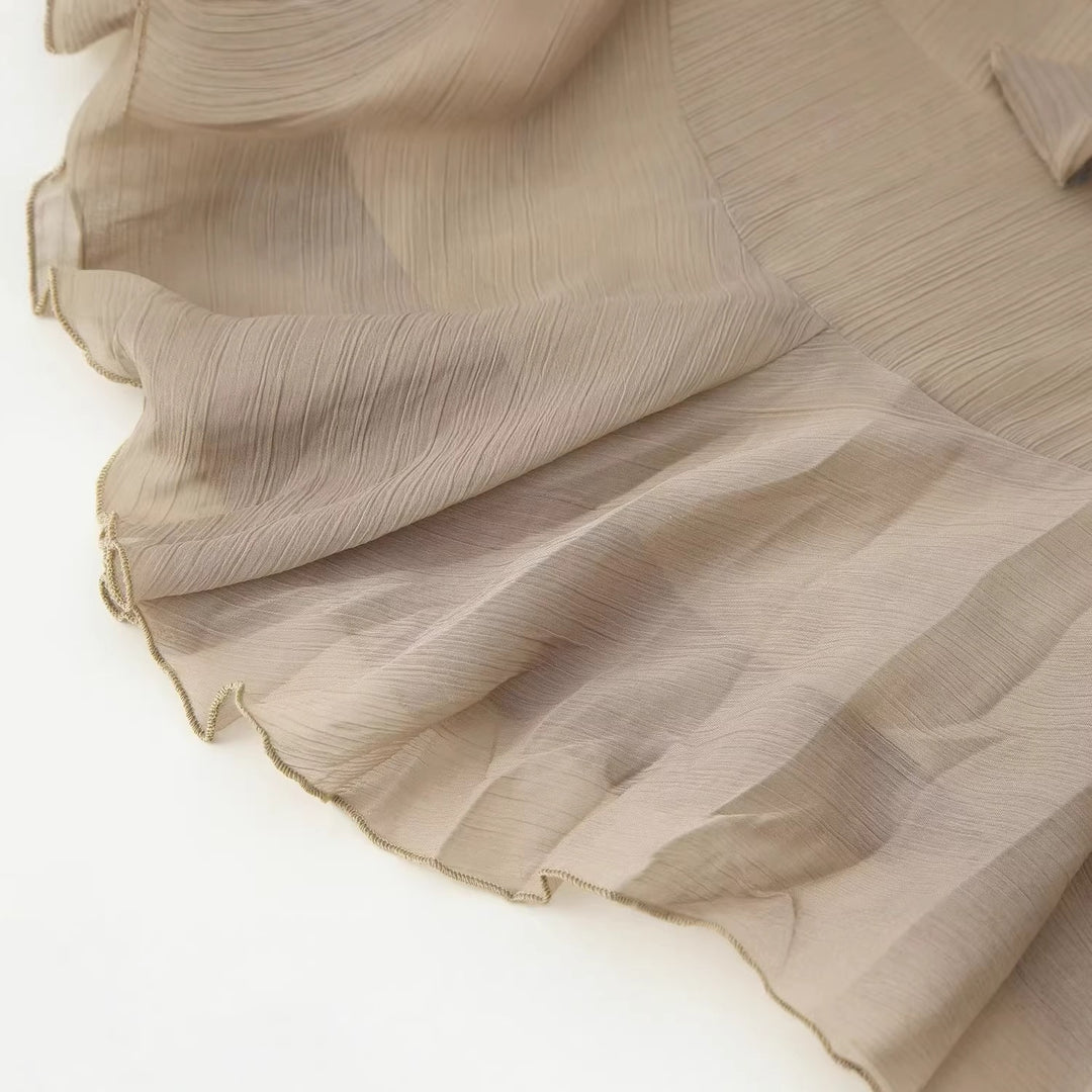 Damen Maxikleid mit raffiniertem Rüschendesign und elegantem Gürtel Drune