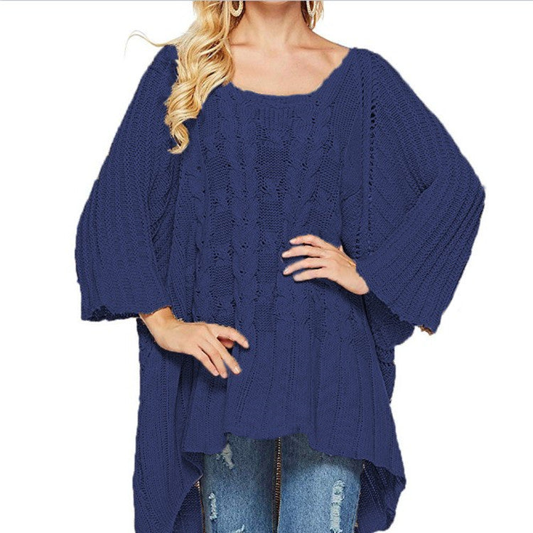 Damen Großer Strickpullover mit weitem Schnitt und harmonischem Rippmuster Drune