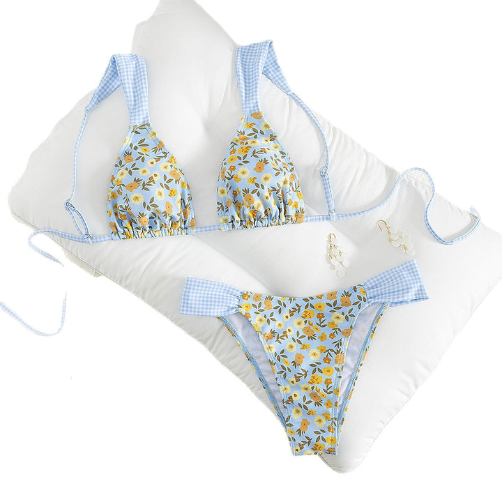 Damen Triangle-Bikini mit floralem Design und verstellbaren Trägern Drune