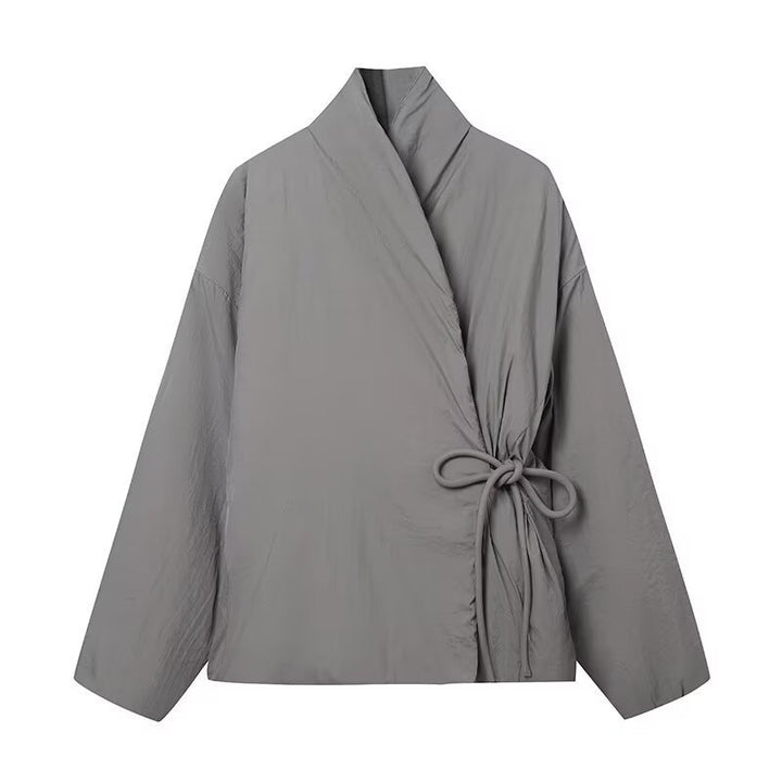 Damen lässige Wickeljacke mit eleganter Taillierung und hochwertiger Verarbeitung Drune