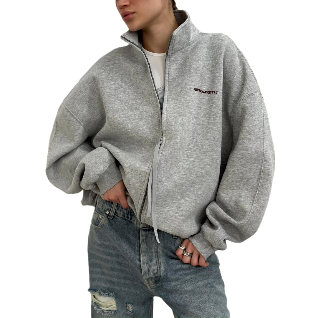 Damen Oversized Freizeitjacke mit urbanem Schriftzug Drune