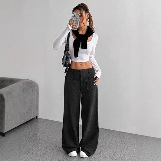 Damen weit geschnittene Cordhose Drune