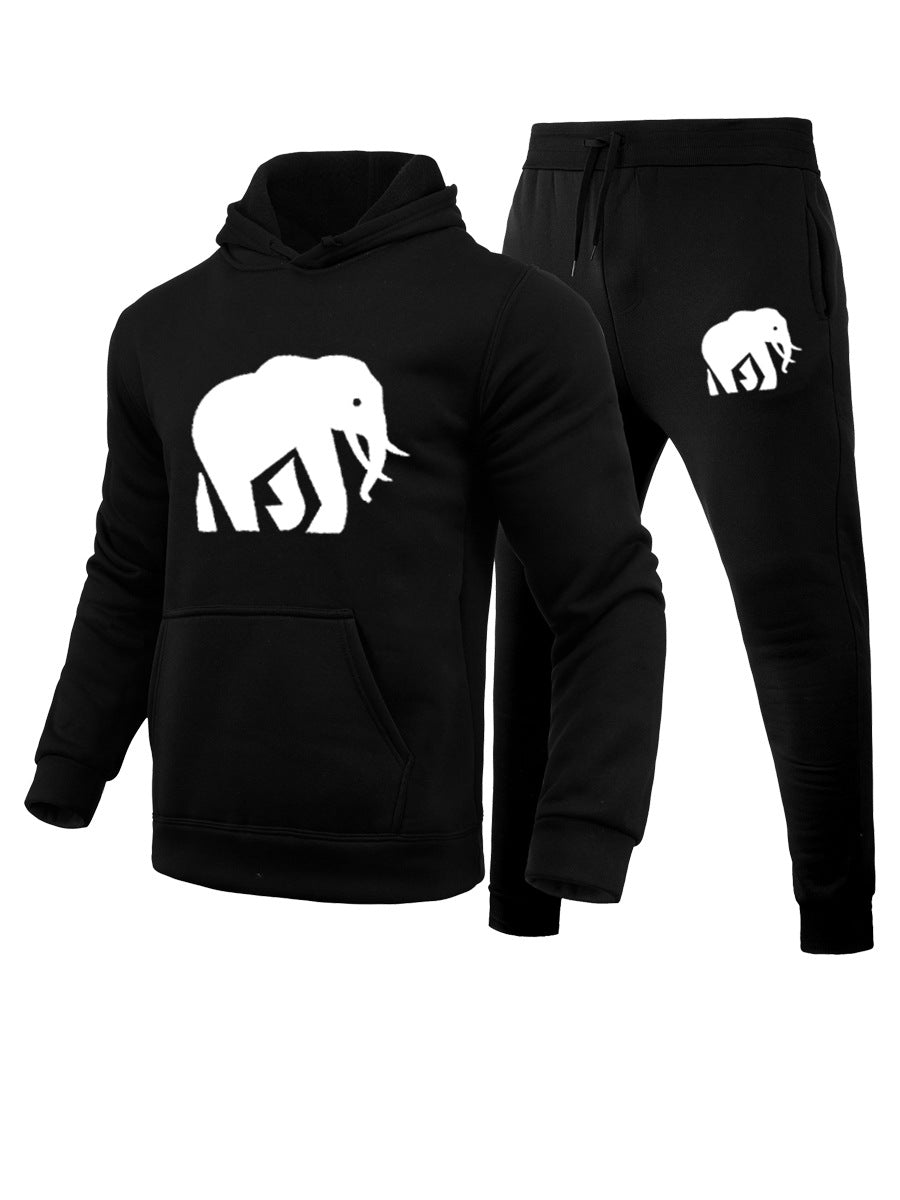 Damen Hoodie- und Jogginghose Set mit auffälligem Elefantenmotiv Drune