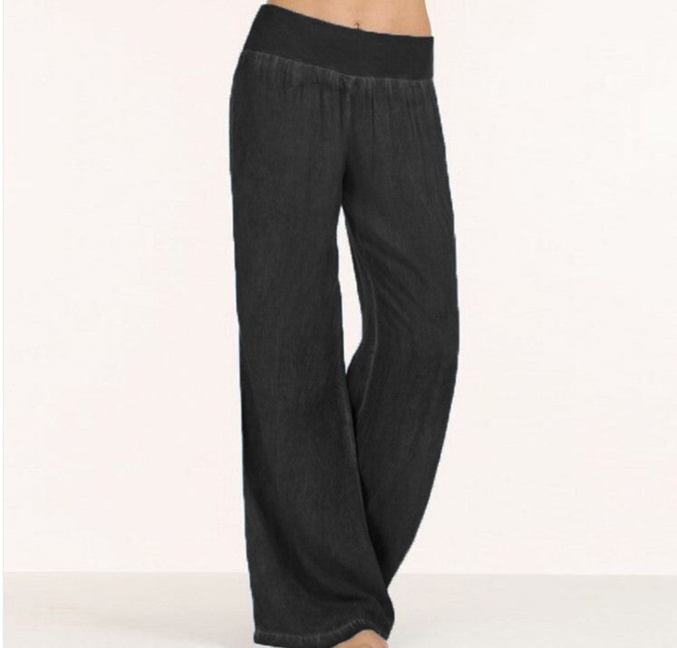 Damen Weite Palazzo-Hose mit komfortablem Bund Drune