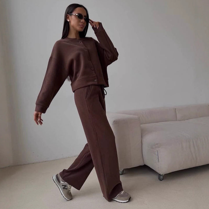 Damen bequeme Sweatshirt- und Jogginghose-Kombination Drune