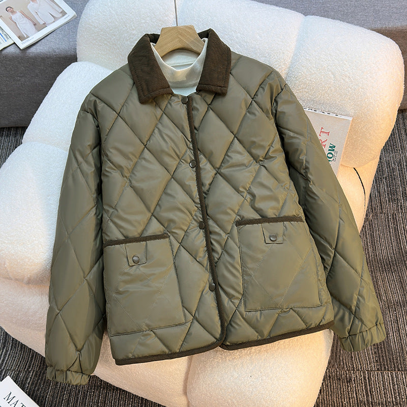 Damen Leicht isolierte Steppjacke mit kontrastierendem Kragen und praktischen Taschen Drune