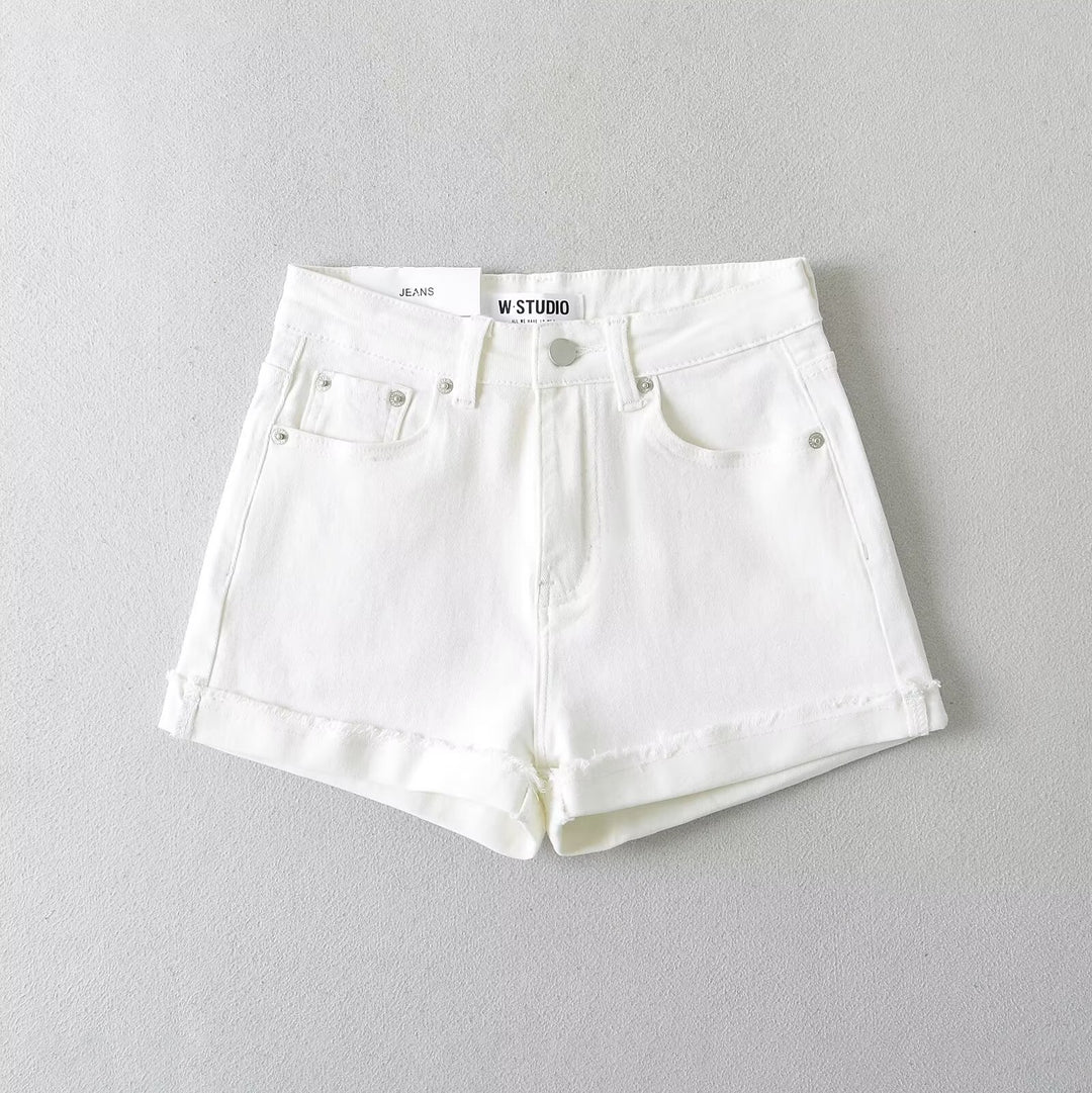 Damen Jeansshorts mit lässigem Schnitt und versäuberten Abschlüssen Drune