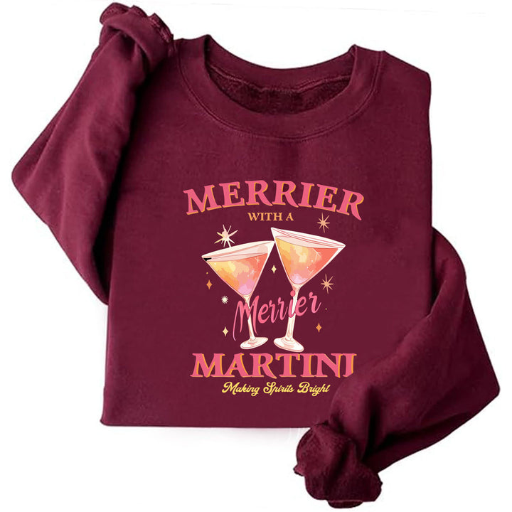 Damen Sweatshirt mit kreativem Cocktailmotiv und lässigem Schnitt Drune