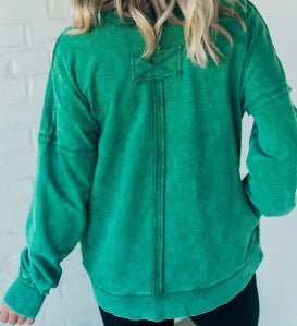 Damen Bequemer Oversized Sweatshirt mit Taschen Drune