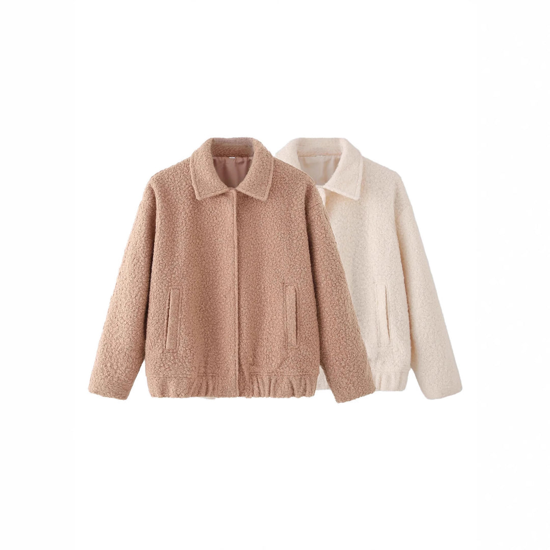 Damen strapazierfähige und kuschelige Teddyjacke mit elastischem Bund Drune