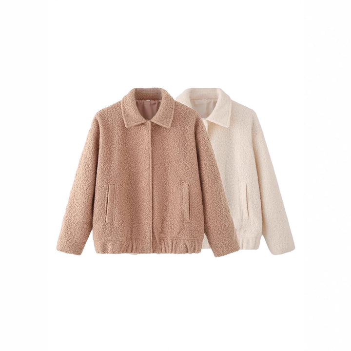 Damen strapazierfähige und kuschelige Teddyjacke mit elastischem Bund Drune