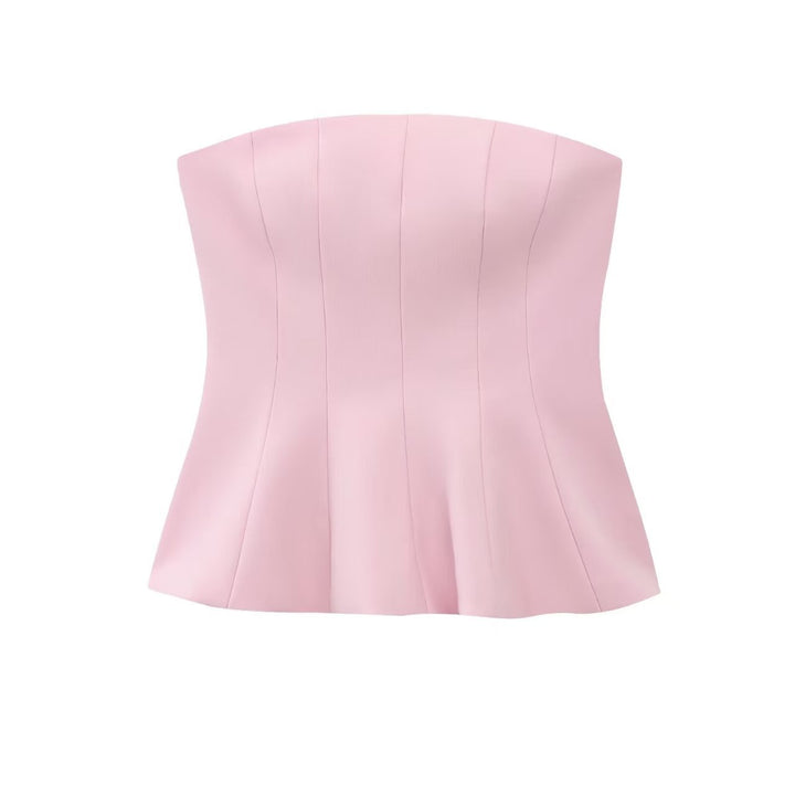 Damen Bustier-Oberteil mit figurformendem Schnitt und elegantem Plissee Drune