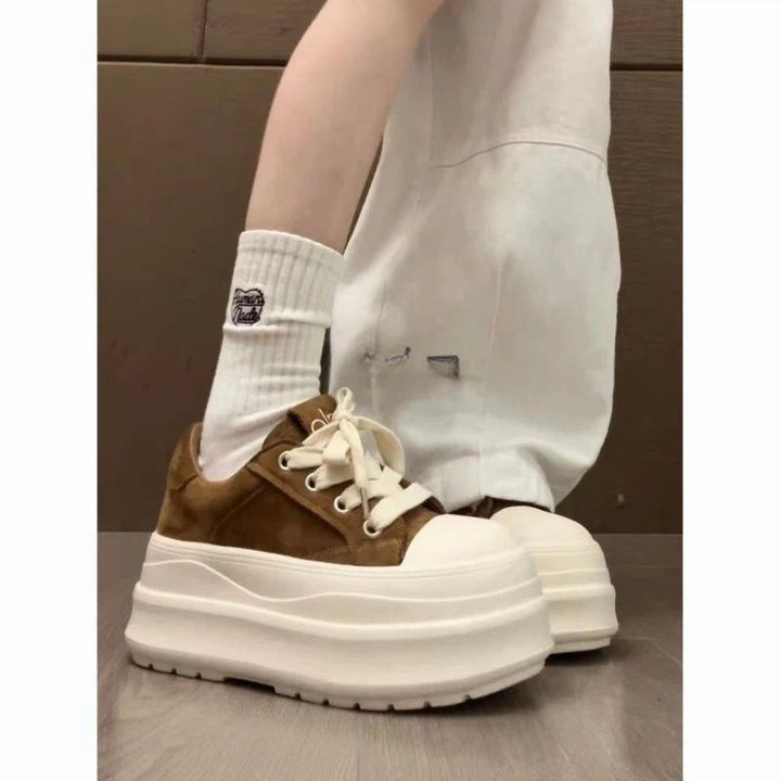 Damen Modische Plateau Sneakers mit weicher Sohle und lässigem Design Drune