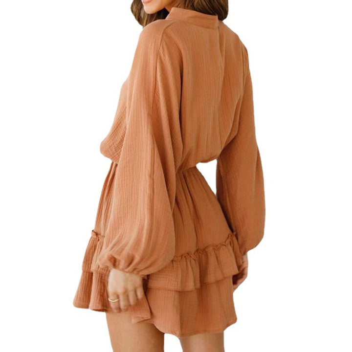 Damen Blusenkleid mit Rüschendetails und tailliertem Schnitt Drune