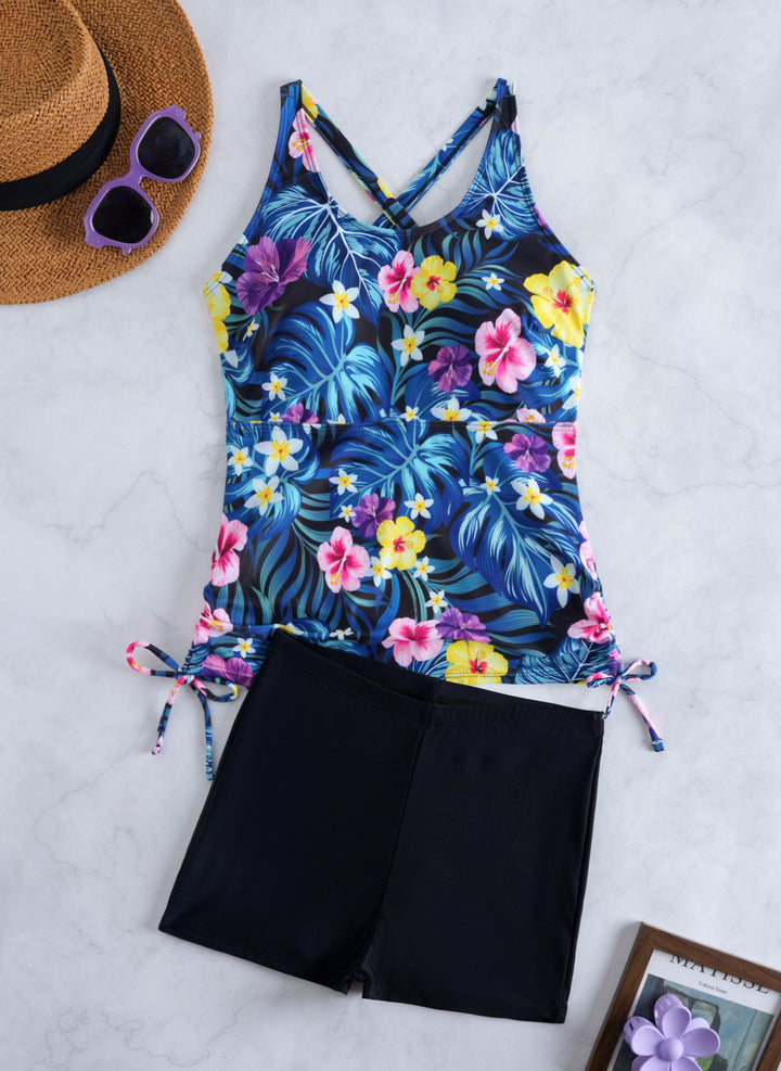Damen Tankini-Set mit modischem Blumendesign und bequemen Shorts Drune