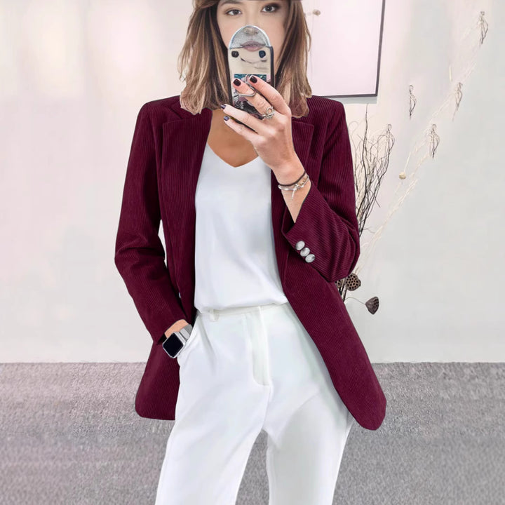 Damen Hochwertiger Cordblazer mit schmalem Schnitt und eleganten Details Drune