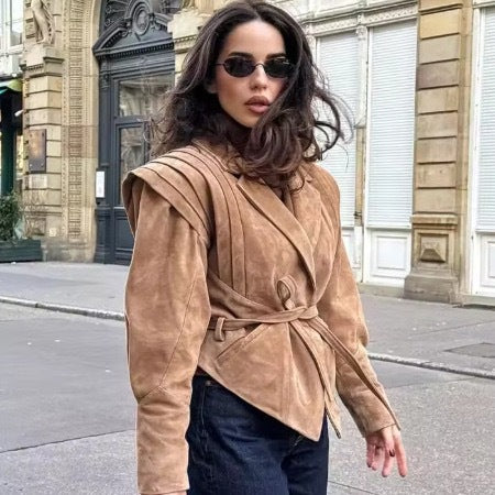 Damen Designer Blazer mit gefüttertem, farbenfrohem Innenfutter Drune