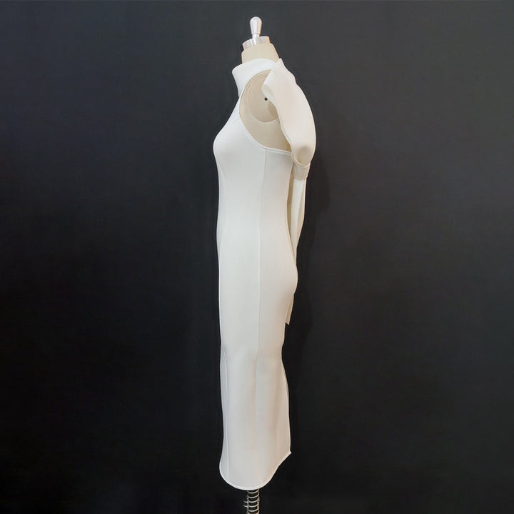 Damen Elegantes Etuikleid mit asymmetrischem Design und schwingendem Detail Drune