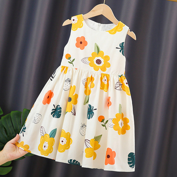 Mädchen Sommerkleid mit buntem Punkten-Design Drune