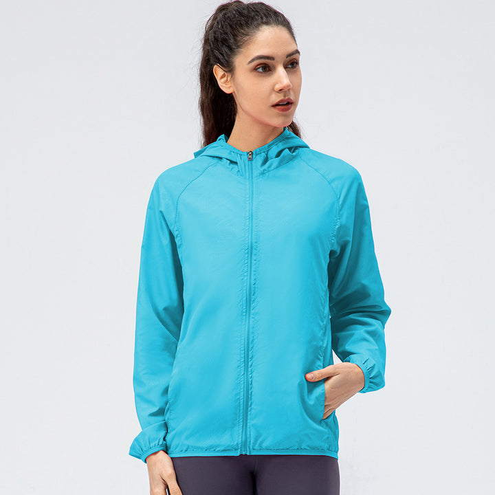 Damen Leichte Sportjacke mit Kapuze und atmungsaktiven Eigenschaften Drune