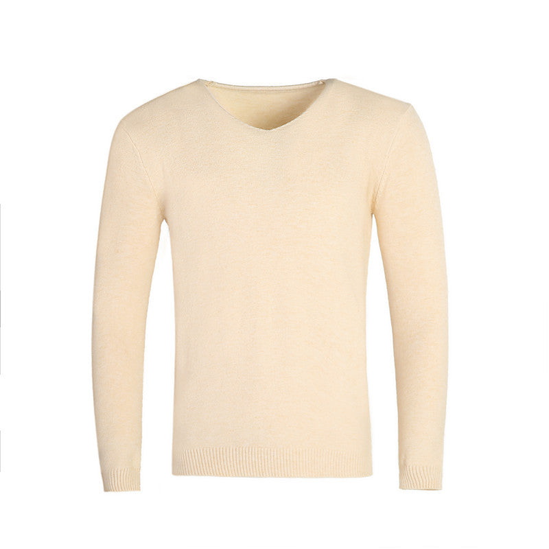 Herren nan feiner V-Ausschnitt-Pullover aus Baumwoll-Merino-Mix mit schmaler Silhouette Drune