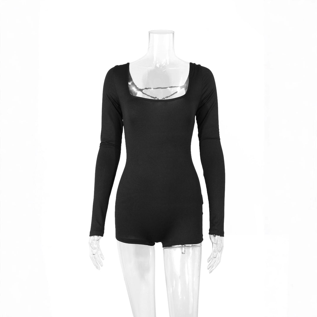Damen Langarm Body mit tiefem Ausschnitt Drune