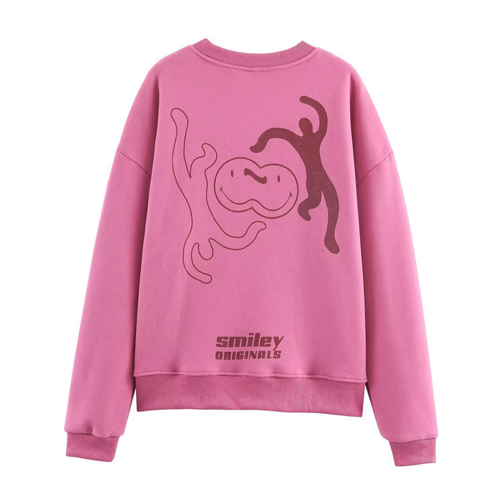 Damen lässiger Sweatshirt mit Statement-Druck Drune