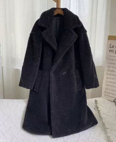 Damen gemütlicher oversized Wintermantel mit weichem Teddyfell Drune