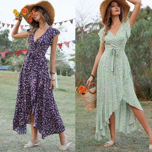 Drune | Slim Fit Unregelmäßiger Saum Maxi Kleid