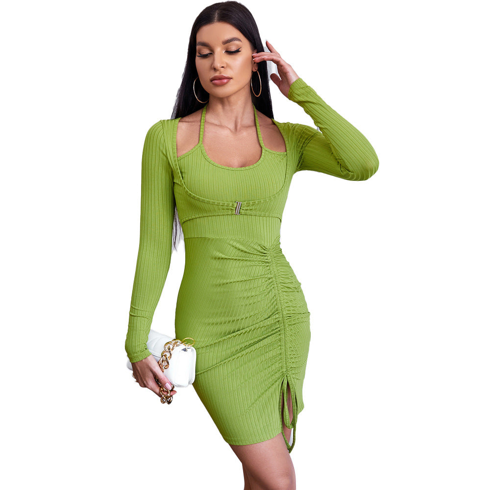 Damen Minikleid mit raffinierten Rüschendetails und modischem Cut-Out Drune