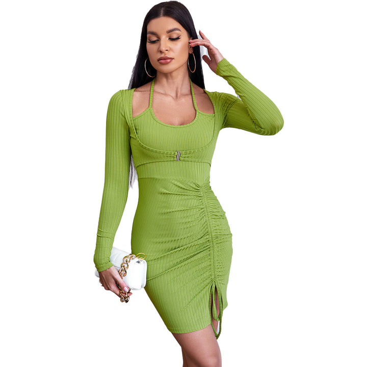 Damen Minikleid mit raffinierten Rüschendetails und modischem Cut-Out Drune