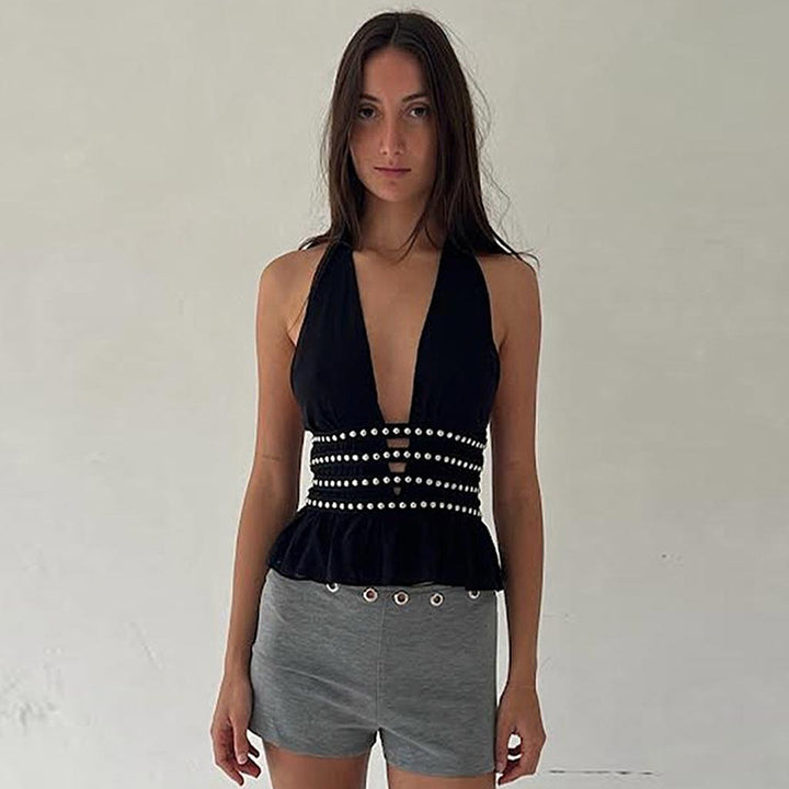 Damen Off-Shoulder Top mit zarten Spitzenakzenten Drune
