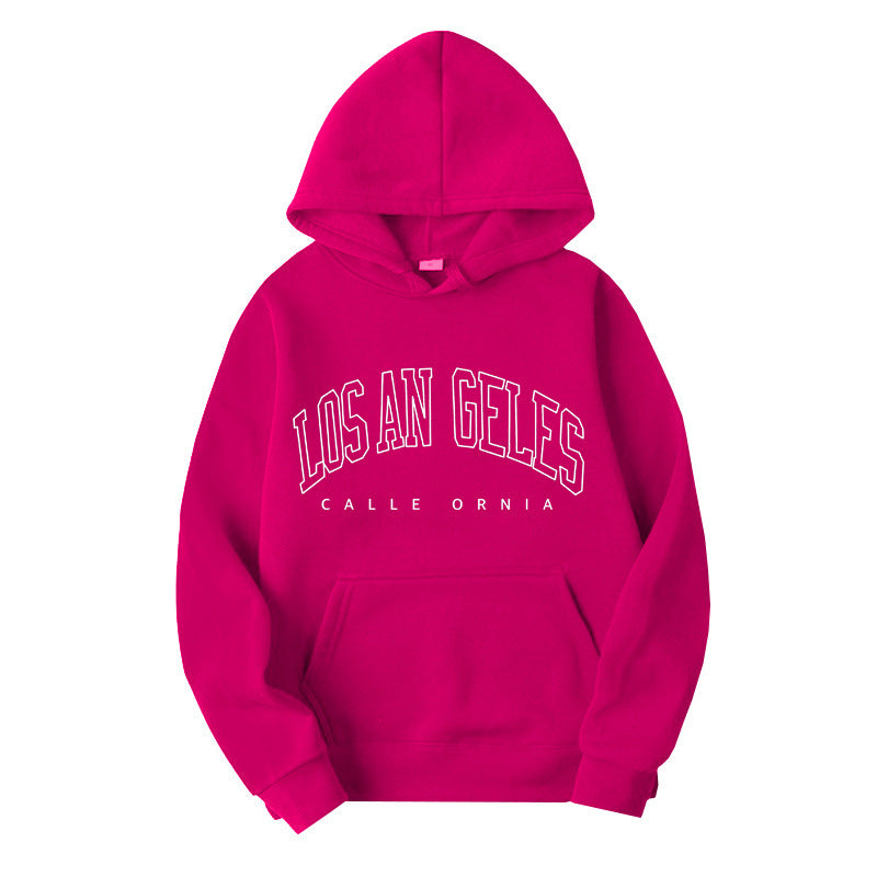 Damen Kapuzenpullover mit modernem Los Angeles Print und weitem Schnitt Drune