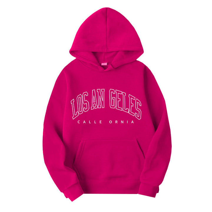 Damen Kapuzenpullover mit modernem Los Angeles Print und weitem Schnitt Drune