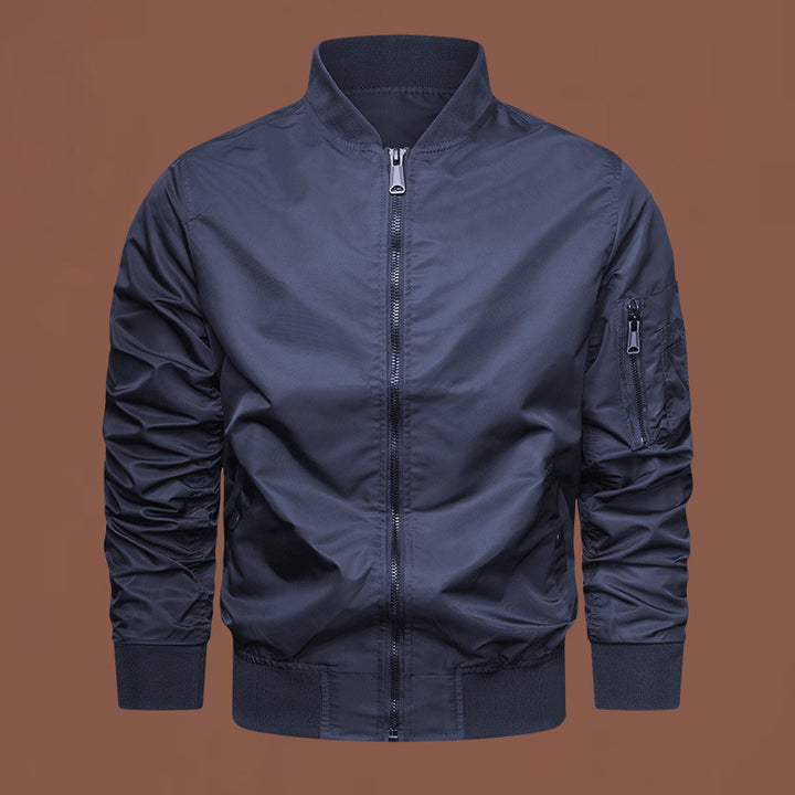 Herren nan urbaner Nylon-Bomber mit schlanker Silhouette, Ärmeltasche und windabweisender Außenhülle Drune