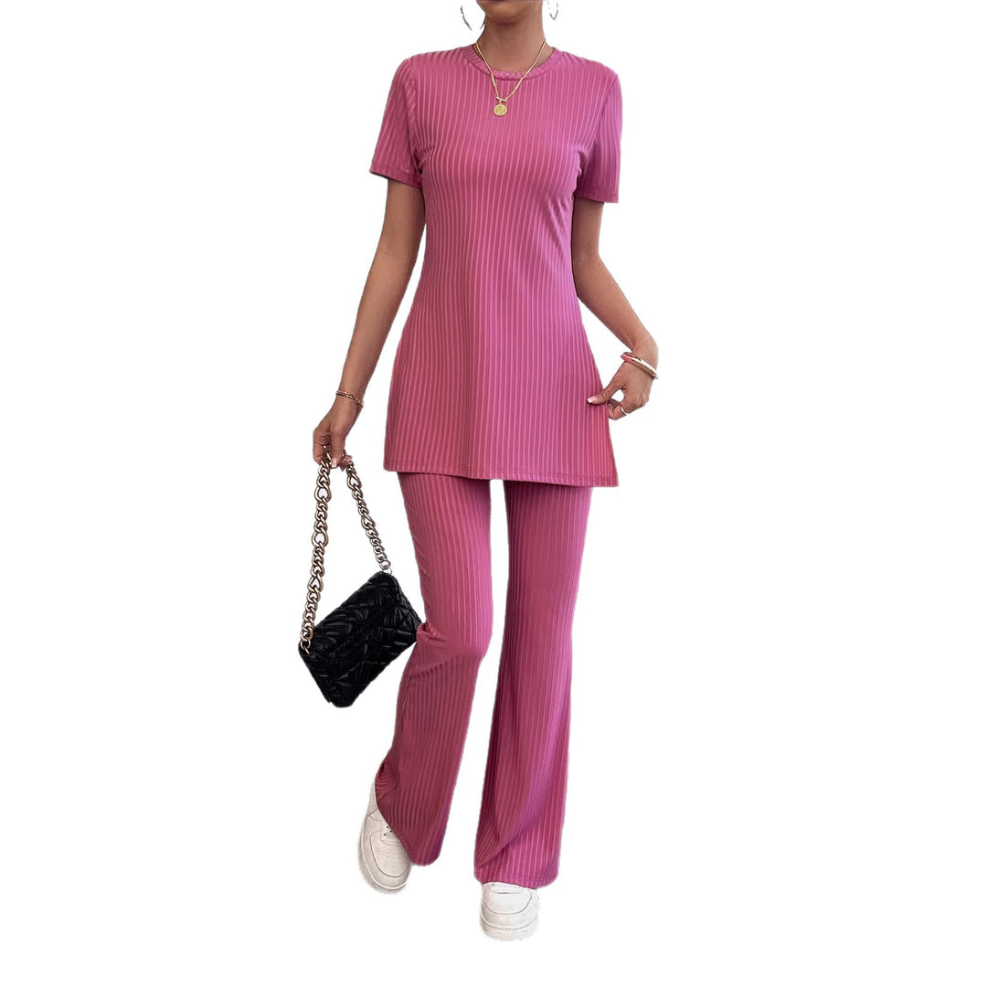Damen lässiges Zweiteiliges Set im modernen Rippenlook mit hohem Tragekomfort Drune