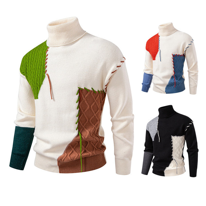 Herren Rollkragenpullover mit einzigartigem Strickdesign Drune