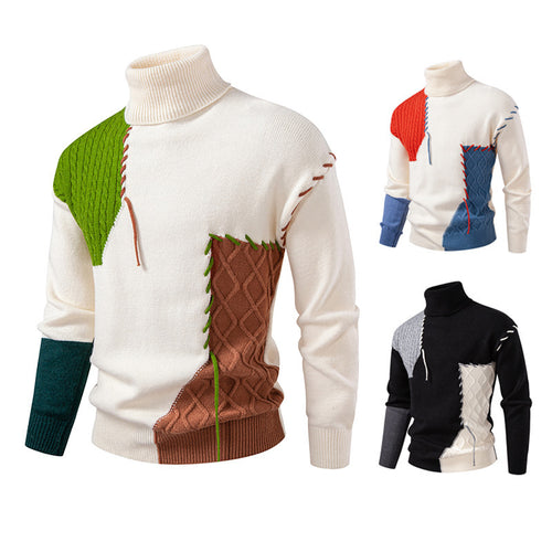 Herren Rollkragenpullover mit einzigartigem Strickdesign Drune