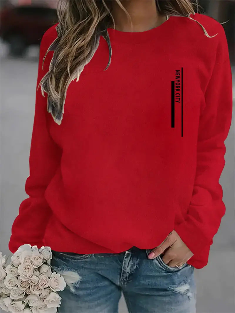Damen Sweatshirt mit modernem Städte-Aufdruck Drune