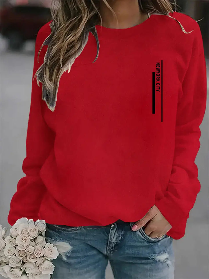 Damen Sweatshirt mit modernem Städte-Aufdruck Drune