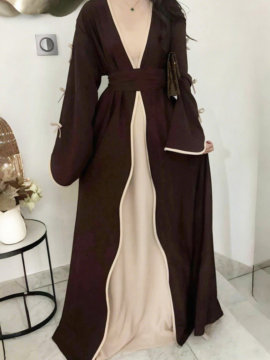 Damen Maxikleid mit eleganten Schleifendetails und fließendem Schnitt Drune