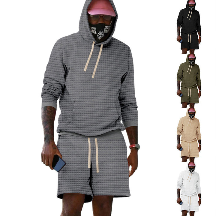Herren lässiger Kapuzenpullover und Shorts Set aus atmungsaktivem Material Drune