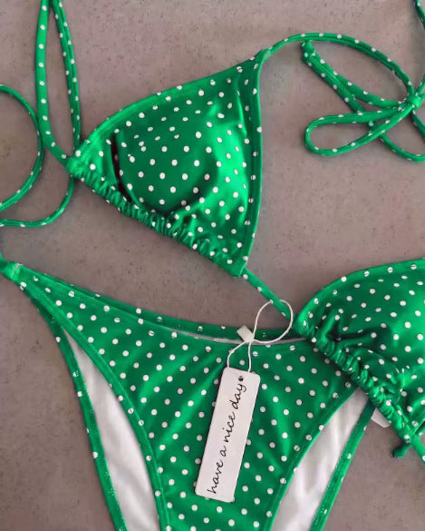 Damen Triangel-Bikini mit punktemuster Drune