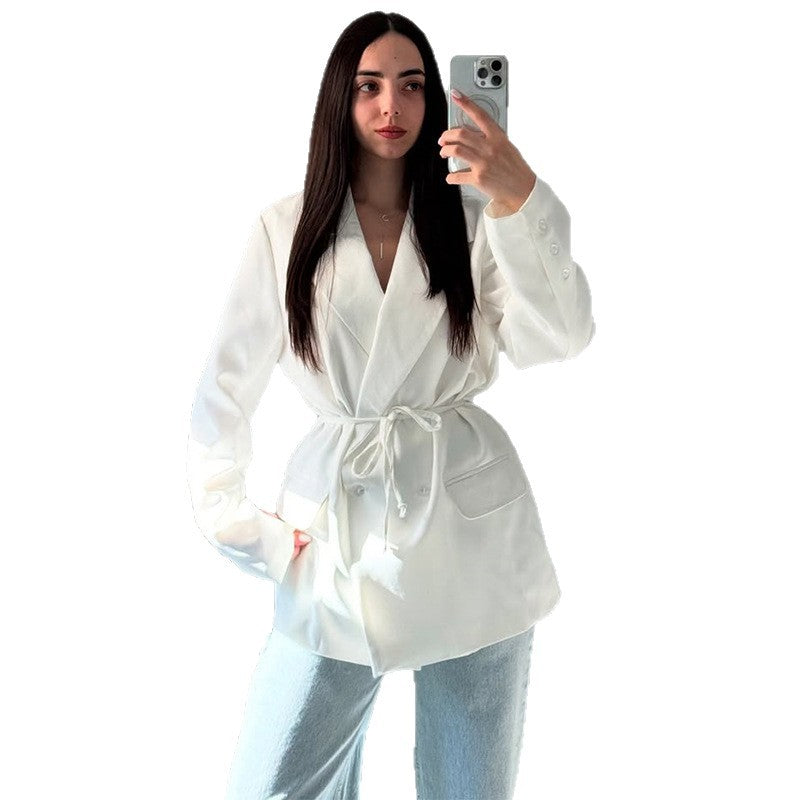 Damen Oversized Blazerjacke mit Taillengürtel Drune