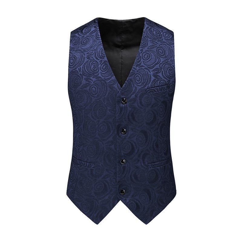 Herren nan Jacquardweste mit ornamentaler Struktur, spitz zulaufendem Saum und satinierter Rückseite Drune