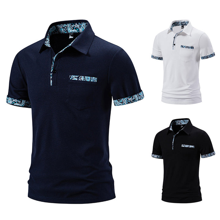 Herren Polohemd mit einzigartigem Kragen-Design und praktischer Brusttasche Drune