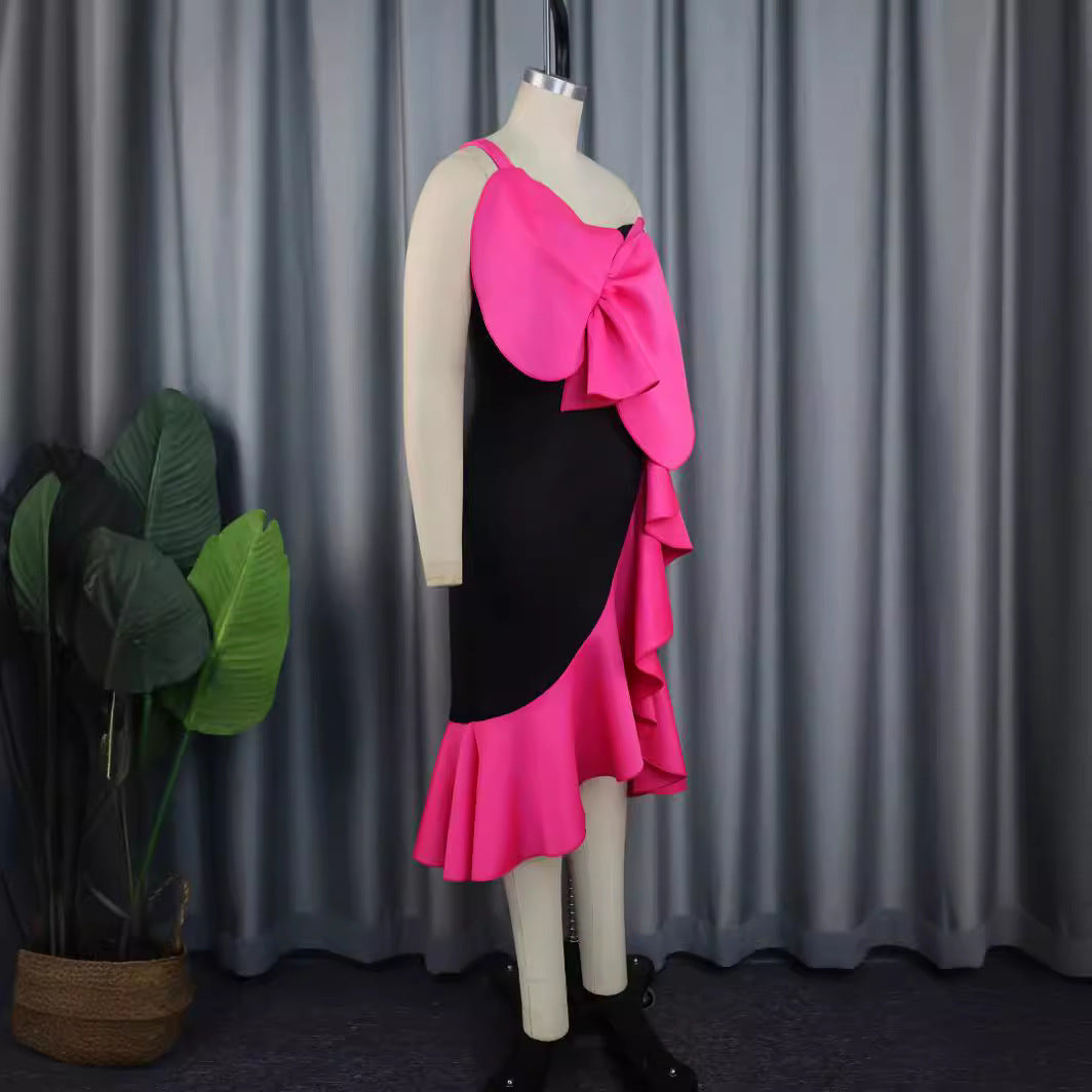 Damen Geschmeidiges Cocktailkleid mit dekorativer Schleifenapplikation Drune