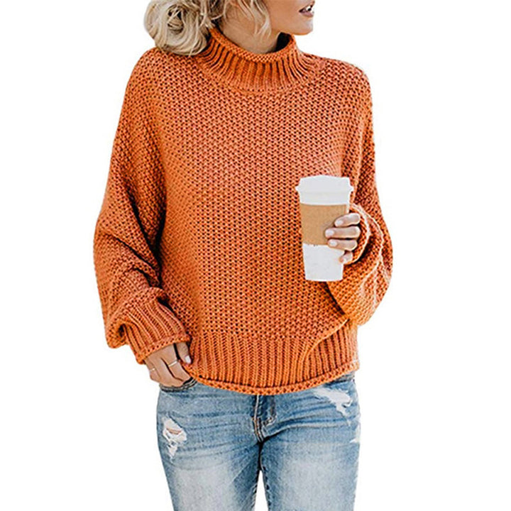 Damen grob gestrickter Rollkragenpullover mit lässigem Schnitt Drune