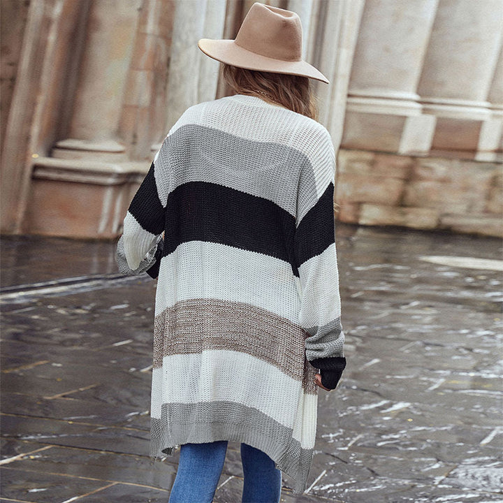 Damen Strickjacke mit verführerischem Farbblock-Design und gemütlichem Schnitt Drune